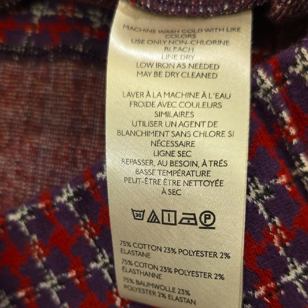 Maeve Purple And Red Patterned Cropped Pants - Picture 4 of 6